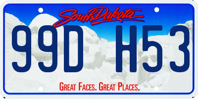 SD license plate 99DH53