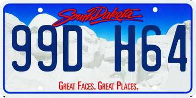 SD license plate 99DH64