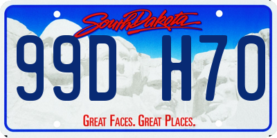 SD license plate 99DH70