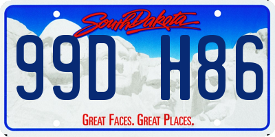 SD license plate 99DH86