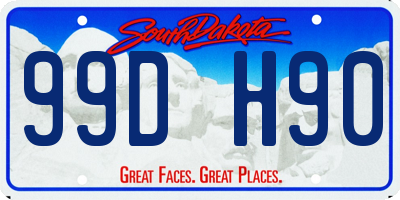 SD license plate 99DH90