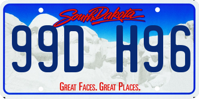 SD license plate 99DH96