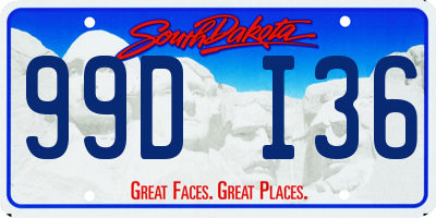 SD license plate 99DI36