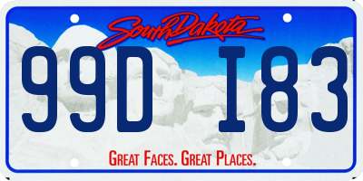 SD license plate 99DI83