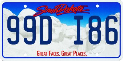 SD license plate 99DI86