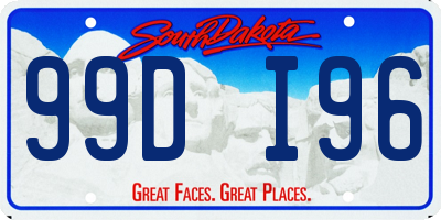 SD license plate 99DI96