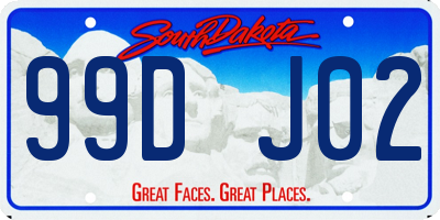 SD license plate 99DJ02