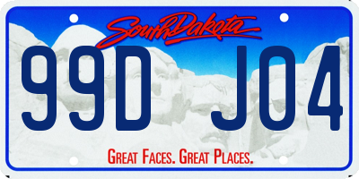 SD license plate 99DJ04