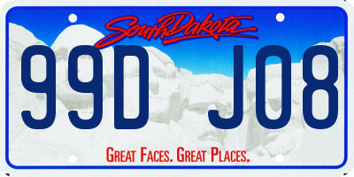 SD license plate 99DJ08