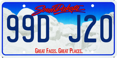 SD license plate 99DJ20