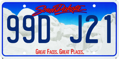 SD license plate 99DJ21