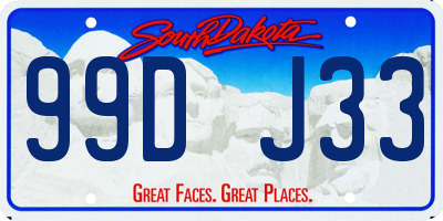 SD license plate 99DJ33