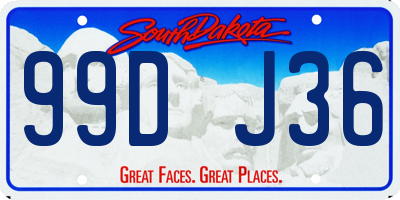 SD license plate 99DJ36