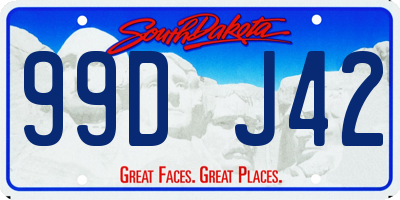 SD license plate 99DJ42