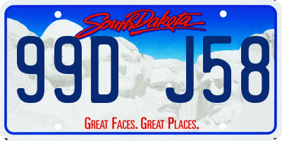 SD license plate 99DJ58