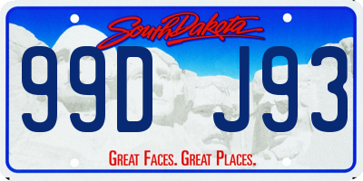 SD license plate 99DJ93