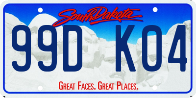 SD license plate 99DK04