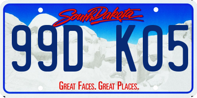 SD license plate 99DK05