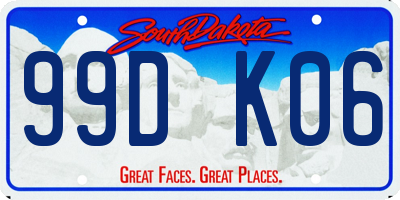 SD license plate 99DK06