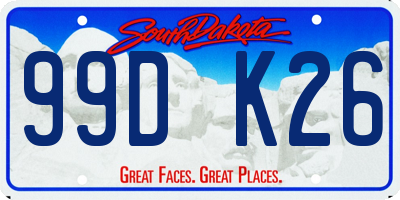 SD license plate 99DK26