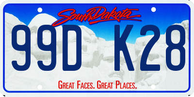 SD license plate 99DK28