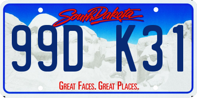 SD license plate 99DK31