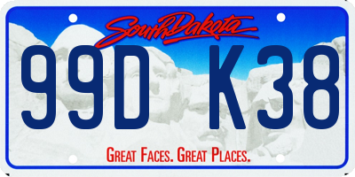 SD license plate 99DK38