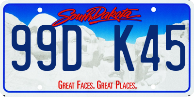 SD license plate 99DK45