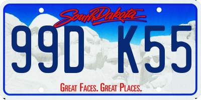 SD license plate 99DK55
