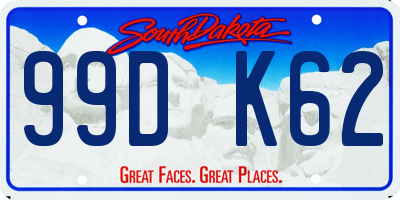 SD license plate 99DK62