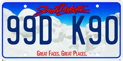 SD license plate 99DK90