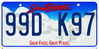SD license plate 99DK97