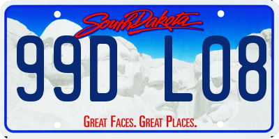 SD license plate 99DL08
