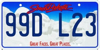SD license plate 99DL23