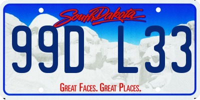 SD license plate 99DL33