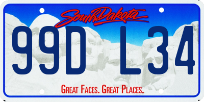 SD license plate 99DL34