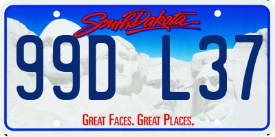 SD license plate 99DL37