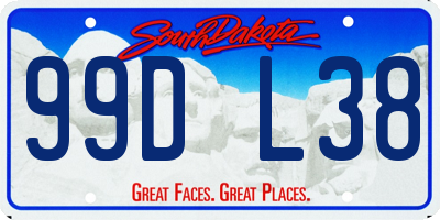 SD license plate 99DL38