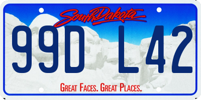 SD license plate 99DL42