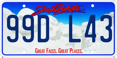 SD license plate 99DL43