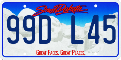 SD license plate 99DL45