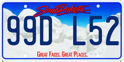 SD license plate 99DL52