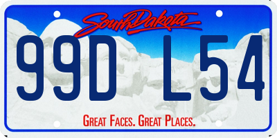 SD license plate 99DL54