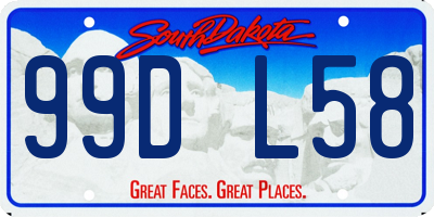SD license plate 99DL58
