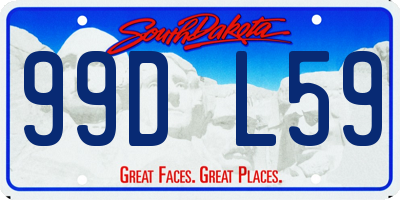 SD license plate 99DL59