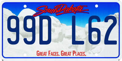 SD license plate 99DL62