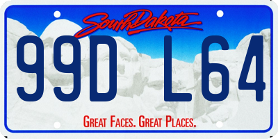 SD license plate 99DL64