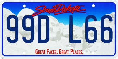 SD license plate 99DL66