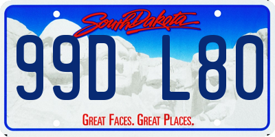 SD license plate 99DL80