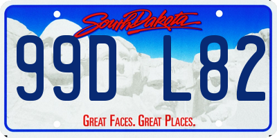 SD license plate 99DL82
